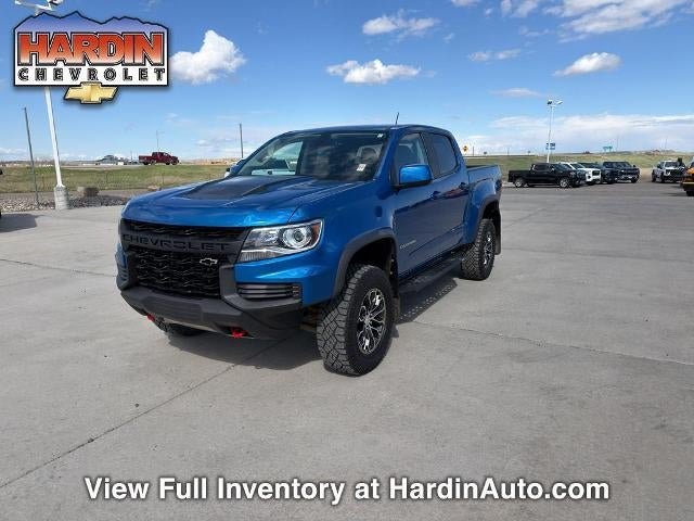 2022 Chevrolet Colorado Crew Cab Short Box 4-Wheel Drive ZR2 in Bright Blue Metallic — front three-quarter view