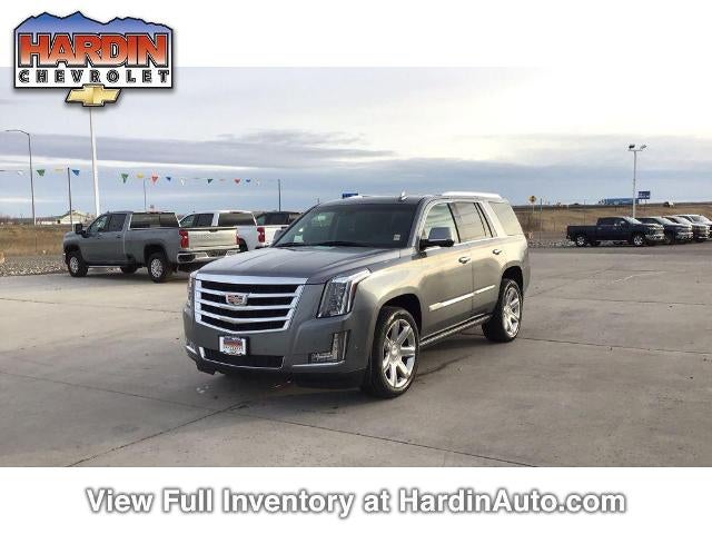 2020 Cadillac Escalade 4WD Premium Luxury in Satin Steel Metallic — front three-quarter view