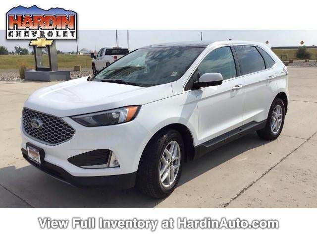 2024 Ford Edge SEL AWD in White — front three-quarter view
