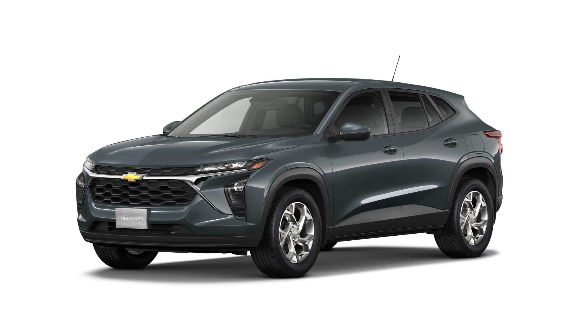 2026 Chevrolet Trax LS in Cypress Gray — front three-quarter view